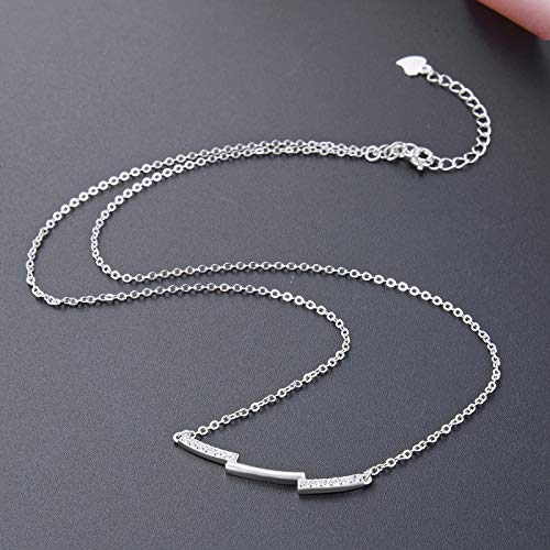 HWADMW Versión Coreana de la Gente de la Marea roja Colgante s925 Plata esterlina Diamante Incienso pequeño Conjunto Cadena señoras Cadena de clavícula joyería de Moda 925 Cadena Blanca de Plata
