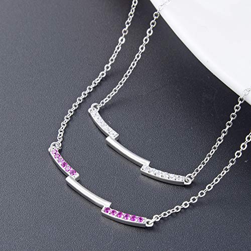HWADMW Versión Coreana de la Gente de la Marea roja Colgante s925 Plata esterlina Diamante Incienso pequeño Conjunto Cadena señoras Cadena de clavícula joyería de Moda 925 Cadena Blanca de Plata