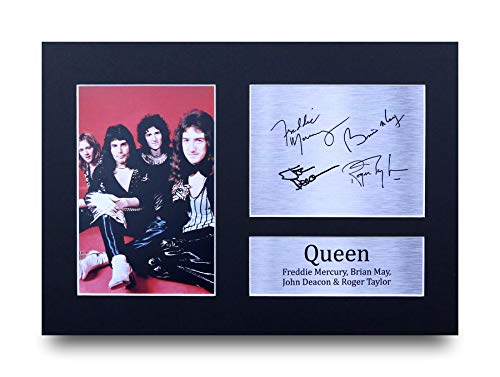 HWC Trading Queen A4 Sin Marco Regalo De Visualización De Fotos De Impresión De Imagen Impresa Autógrafo Firmado por Aficionados A La Música