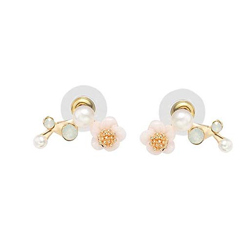 HXUJ Joyería Pendientes de Perlas de imitación de la Flor de la Hoja de la Perla Stud Pendientes Floral/Botanicals señoras de la Moda de Las Mujeres por la Calle Daily