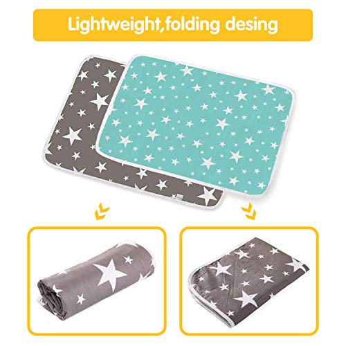 HyAdierTech Almohadilla De Cuna Impermeable para Bebé, Cambiadores De Pañales y Ropa Impermeables Acolchado Bebe, Plegables, Portatil, Colchón Bebé Lavables Cama Para Bebés
