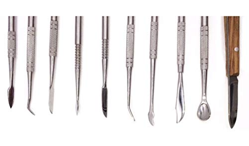 Hycy ® 10 Pcs Equipo De Laboratorio Dental Juegos De Herramientas De Tallado De Cera Talla Arcilla Escultura Herramienta De Cerámica Cuchilla Dentista Quirúrgico Cuchillo Herramientas