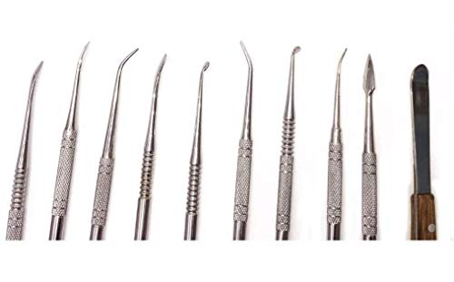Hycy ® 10 Pcs Equipo De Laboratorio Dental Juegos De Herramientas De Tallado De Cera Talla Arcilla Escultura Herramienta De Cerámica Cuchilla Dentista Quirúrgico Cuchillo Herramientas