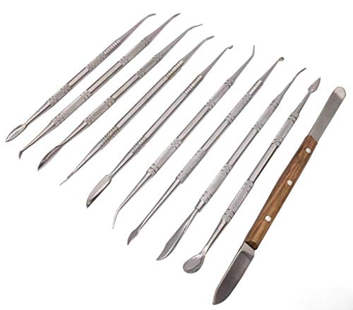 Hycy ® 10 Pcs Equipo De Laboratorio Dental Juegos De Herramientas De Tallado De Cera Talla Arcilla Escultura Herramienta De Cerámica Cuchilla Dentista Quirúrgico Cuchillo Herramientas