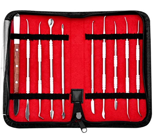 Hycy ® 10 Pcs Equipo De Laboratorio Dental Juegos De Herramientas De Tallado De Cera Talla Arcilla Escultura Herramienta De Cerámica Cuchilla Dentista Quirúrgico Cuchillo Herramientas