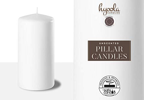Hyoola Velas de pilar blancas de 2 pulgadas x 4 pulgadas – Paquete de 24 velas sin perfume – Fabricadas en Europa