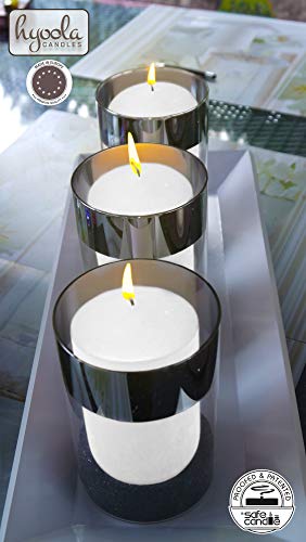 HYOOLA - Velas de pilar blancas de 3 x 4 pulgadas, sin perfume, 6 unidades, fabricado en Europa