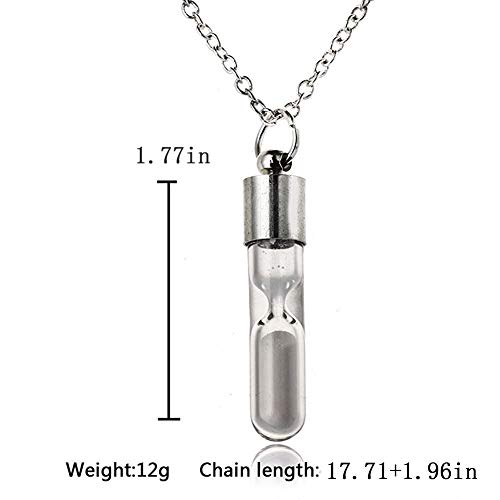 HYwot Colgante, Collar Luminoso En La Noche, De Moda Botella De Cristal De Reloj De Arena A La Deriva Collar, Conveniente para Los Hombres Y Mujeres para Joyería Desgaste,Verde