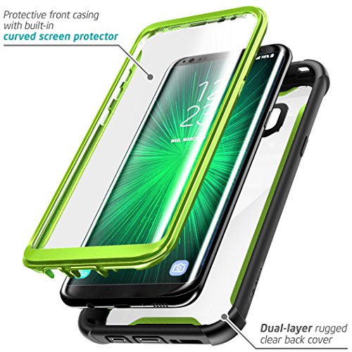 i-Blason Funda Galaxy S8 Plus [Ares] Transparente Case Carcasa Completa con Protectores de Pantalla Incorporados para Samasung Galaxy S8 Plus (Verde)