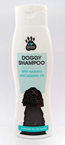 I Love Dogs - Champú para perros con aceite de macadamia 300 ml para el cuidado de bienestar. Respetuoso con la piel, cuidado y agradable en el aroma