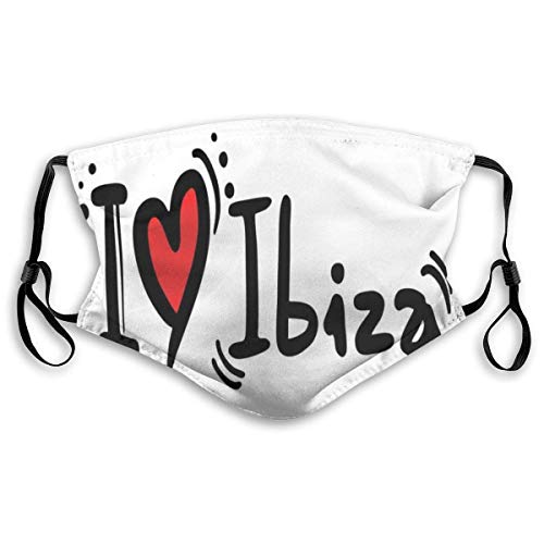 I Love Ibiza - Bufanda de mano con texto en inglés "I Love Ibiza", diseño de letras, ajustable, para monopatín, 20 x 15 cm