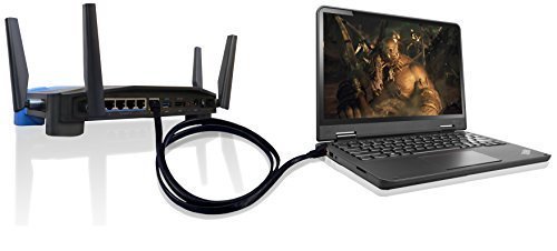 IBRA® 5M Cable de Red Gigabit Ethernet LAN Cat.7 (RJ45) CAT7 (Avanzado) | 10 Gbps a 600 MHz | Cables Chapado en Oro Plug STP | Patch | Router | Módem| Negro Oblato