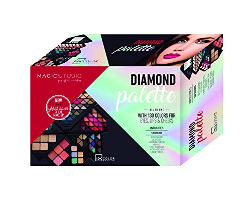 IDC COLOR Magic Studio Diamond Palette, Paleta de maquillaje (Rojo, Holográfico) - 1 unidad