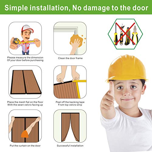Idefair Puerta magnética para mosquiteras, insectos Mosquito Door Screen Cierre el automática, ideal para la puerta del balcón Sala de estar Bodega Puerta Puerta de patio (120 * 220 cm)