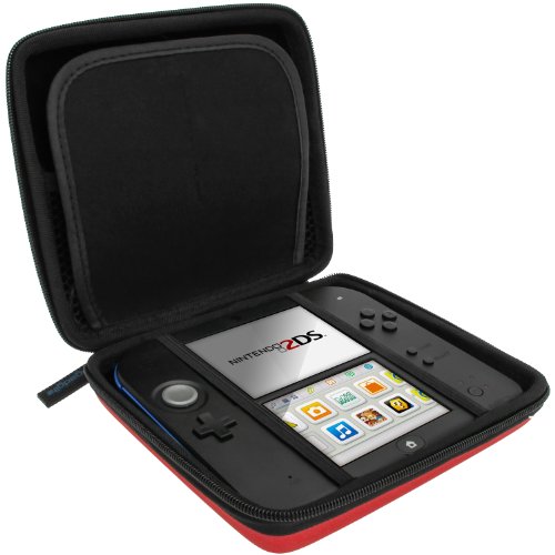 iGadgitz U2703 - EVA Funda Rígida de Viaje Compatible con Nintendo 2DS - Rojo