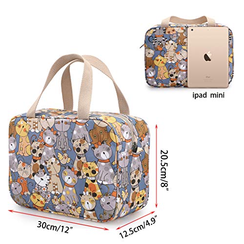 IGNPION - Neceser de viaje para mujer, grande, impermeable, neceser organizador de maquillaje, neceser para natación, gimnasio, gato (Multicolor) - IGN480
