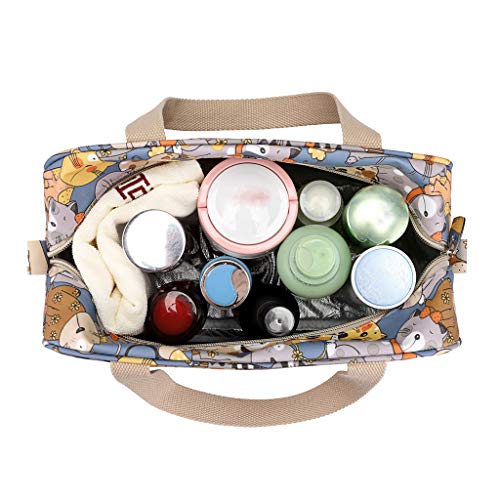 IGNPION - Neceser de viaje para mujer, grande, impermeable, neceser organizador de maquillaje, neceser para natación, gimnasio, gato (Multicolor) - IGN480