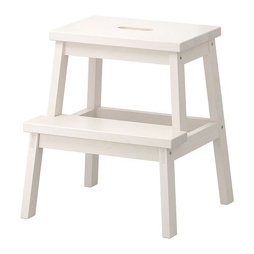 Ikea Tritthocker in weiß aus Massivholz Bekväm-Taburete de Madera Maciza, Color Blanco, 50 cm