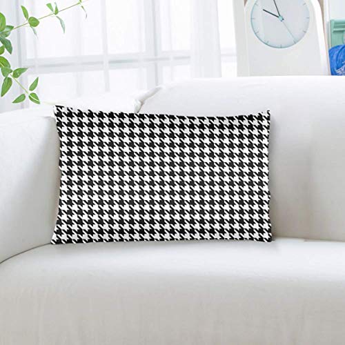 iksrgfvb Fundas de Almohada 16X24 Pulgadas Fondo de Pata de Gallo Negro-Blanco Fundas de Almohada Sofá Funda de cojín de Coche Decorativo para el hogar 40X60CM