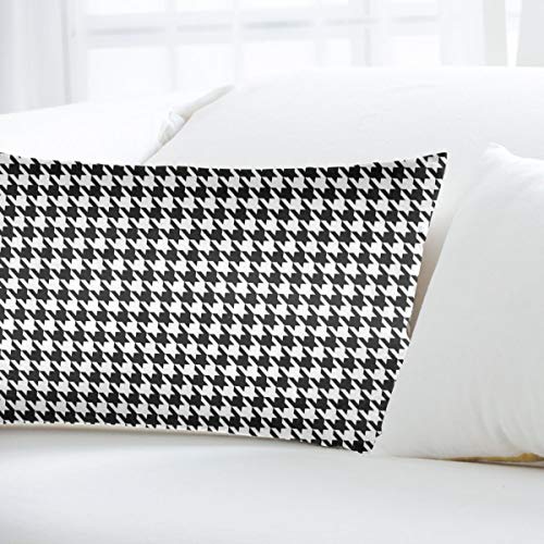 iksrgfvb Fundas de Almohada 16X24 Pulgadas Fondo de Pata de Gallo Negro-Blanco Fundas de Almohada Sofá Funda de cojín de Coche Decorativo para el hogar 40X60CM