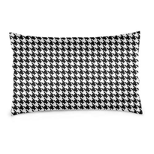 iksrgfvb Fundas de Almohada 16X24 Pulgadas Fondo de Pata de Gallo Negro-Blanco Fundas de Almohada Sofá Funda de cojín de Coche Decorativo para el hogar 40X60CM