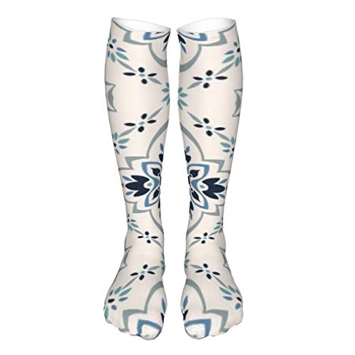 iksrgfvb Patrón de Talavera. Azulejos Portugal. Adorno turco. Mosaico de azulejos marroquíes Admite cojines gruesos en calcetines de pantorrilla de 3 x 50 pulgadas