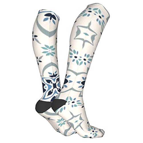 iksrgfvb Patrón de Talavera. Azulejos Portugal. Adorno turco. Mosaico de azulejos marroquíes Admite cojines gruesos en calcetines de pantorrilla de 3 x 50 pulgadas