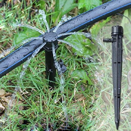 ILS – 50 piezas ajustable Inserted Dripper cabeza 360 grados jardín Planta riego Otto Outlet sprinkler
