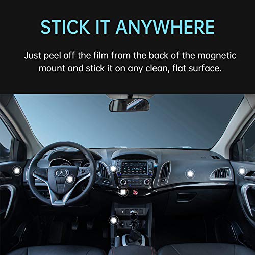 Iman coche movil, Soporte móvil para coche con Láminas Metálicas pegado al tablero | Pared - MENNYO Soporte movil coche magnético Compatible con iPhone Samsung Galaxy / Note Huawei, etc.