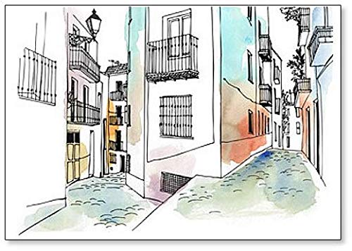 Imán para nevera de Old Street in Peniscola, España