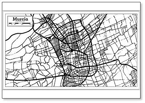 Imán para nevera, diseño de mapa de la ciudad de Murcia