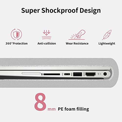 Inateck Funda para Portátiles Maletín de Ordenador Compatible con 14 Pulgadas Portátiles y MacBook Pro 2019/2018/2017/2016(A1990/A1707), 15 Surface Laptop 3 Manga Bolsa Blanda, Rosado