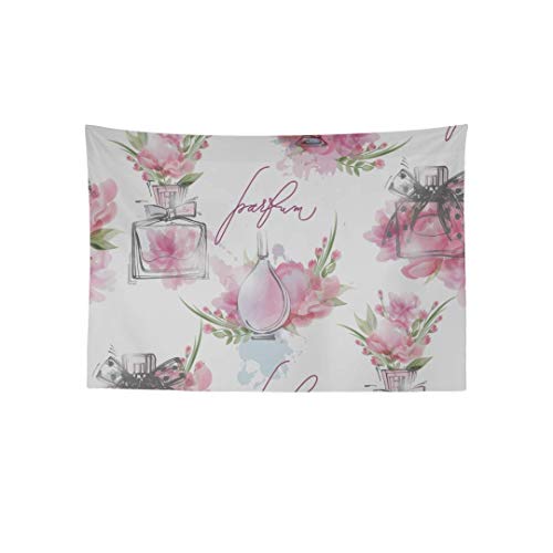 Inontime Tapiz Colgar en la Pared Well Tapestry Romantic Scent Retro Colorful Perfume Print Wall Rugs Tapestry Boho Mandala Hippie Bathroom Wall Decor for Living Room Bedroom Dorm 80 * 60inch