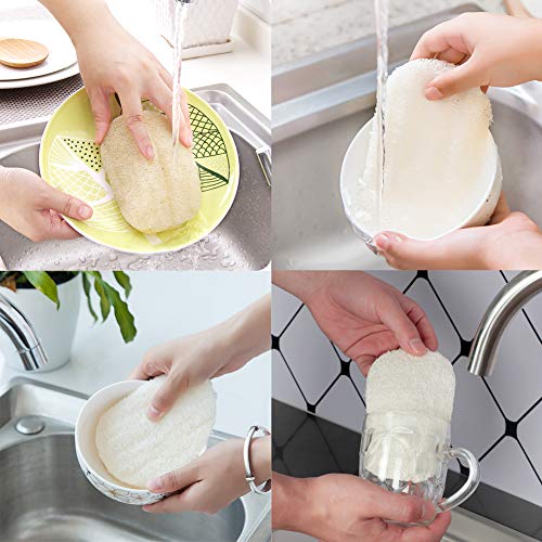 INTVN Natural Loofah, cocina esponja luffa Spa, Belleza, Esponja de baño, Exfoliación corporal, Lavado, Ducha, Cocina de baño, Limpieza, Modelos universales