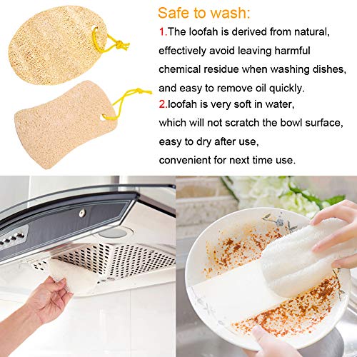 INTVN Natural Loofah, cocina esponja luffa Spa, Belleza, Esponja de baño, Exfoliación corporal, Lavado, Ducha, Cocina de baño, Limpieza, Modelos universales