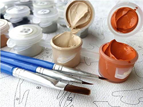 IOIUG DIY Children Adult Digital Oil Painting Kit Linen Canvas Animal Mandarin Duck Home Decoration-with Frame-40x50cm