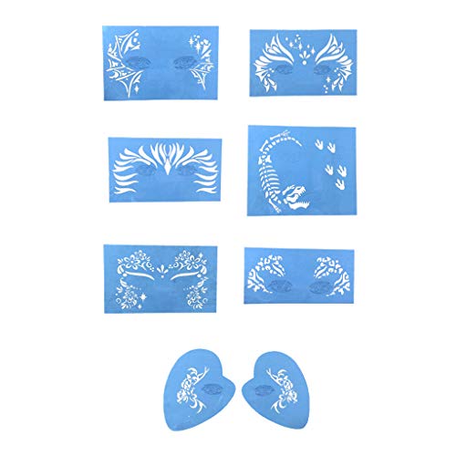 IPOTCH 1 Kit de Plantillas de Maquillaje Artístico para Escenario Modelo de Suave de Flexible Azul