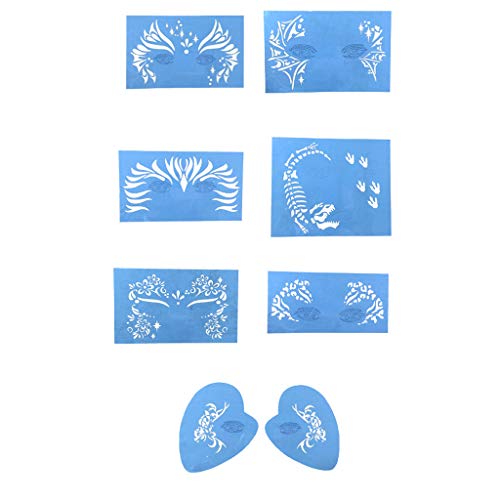 IPOTCH 1 Kit de Plantillas de Maquillaje Artístico para Escenario Modelo de Suave de Flexible Azul