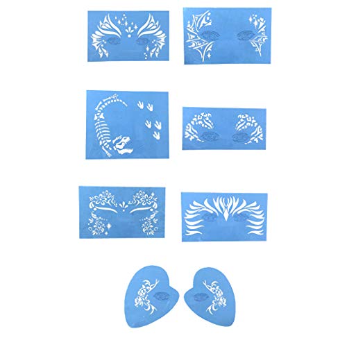 IPOTCH 1 Kit de Plantillas de Maquillaje Artístico para Escenario Modelo de Suave de Flexible Azul