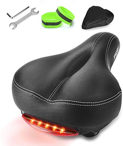IPSXP Sillín Bicicletacon Dos amortiguadores, Asiento de Bicicleta Relleno con Espuma de Gel, para MTB/Bicicleta de Carretera/Bicicleta Urbana