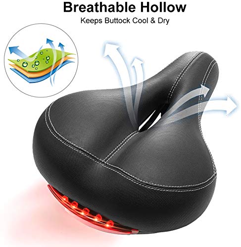 IPSXP Sillín Bicicletacon Dos amortiguadores, Asiento de Bicicleta Relleno con Espuma de Gel, para MTB/Bicicleta de Carretera/Bicicleta Urbana