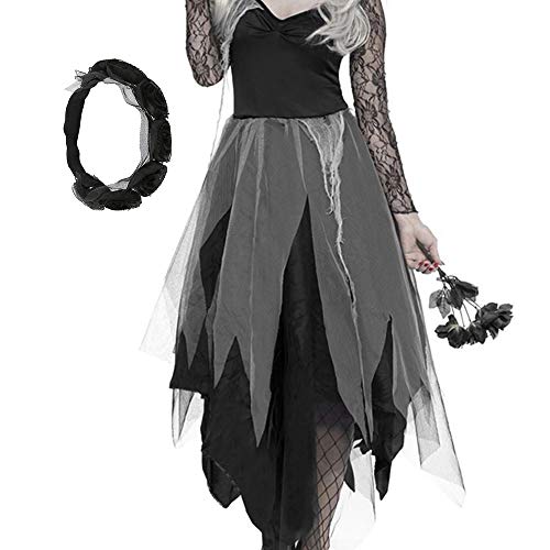 Iraza Disfraces Encaje de Halloween Mujer Fantasma del Bruja XL (2XL)
