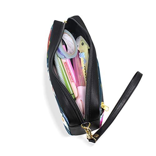iRoad - Estuche para lápices de colores con diseño de manzanilla y flores de gran capacidad, con cremallera, bolsa de maquillaje con compartimentos para niñas y adultos