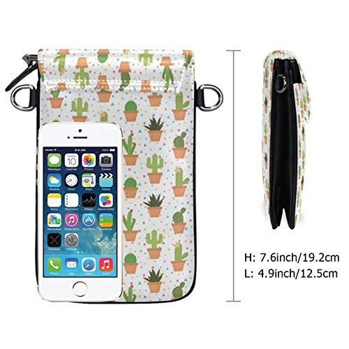 iRoad - Mini bolso con correa para el hombro, diseño floral de aloe vera y cactus