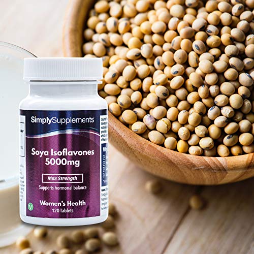 Isoflavonas de soja 5000mg - ¡Bote para 4 meses! - Apto para veganos - 120 Comprimidos - SimplySupplements