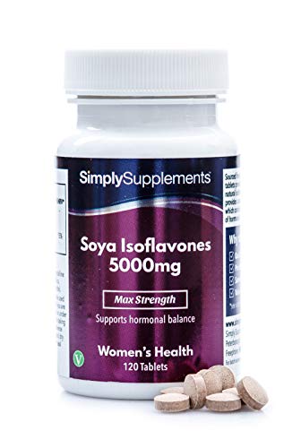 Isoflavonas de soja 5000mg - ¡Bote para 4 meses! - Apto para veganos - 120 Comprimidos - SimplySupplements