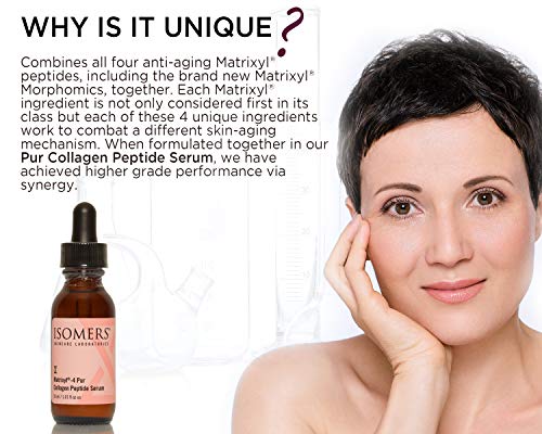 Isomers Matrixyl®-4 - Sérum de péptidos de colágeno pur de 30 ml, colágeno antienvejecimiento, apoyo de péptido, líneas de marioneta, líneas finas y arrugas