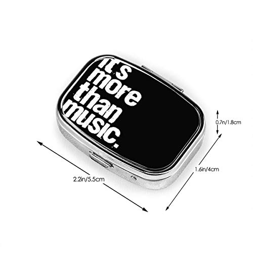 It's More Than Music Pill Box Square Metal Pill Case Two Compartment Pocket Medical Drug Tablet Storage for Organizer Holder Pocket Or Wallet Organizer Case Traveling