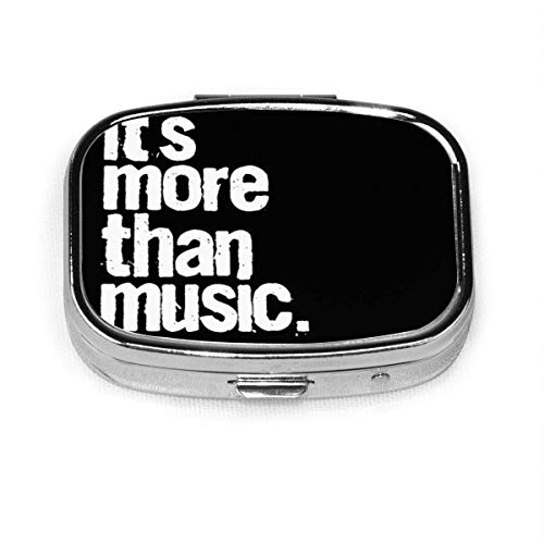 It's More Than Music Pill Box Square Metal Pill Case Two Compartment Pocket Medical Drug Tablet Storage for Organizer Holder Pocket Or Wallet Organizer Case Traveling