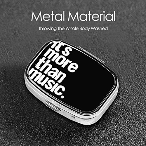 It's More Than Music Pill Box Square Metal Pill Case Two Compartment Pocket Medical Drug Tablet Storage for Organizer Holder Pocket Or Wallet Organizer Case Traveling